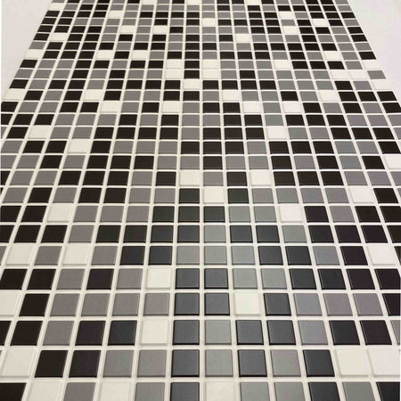 Pannelli 3D Rivestimento a parete in PVC effetto MOSAICO NERO GRIGIO Realistici e isolanti. - Eternal Parquet