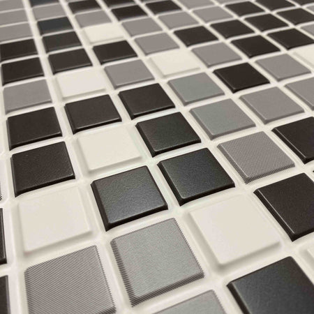 Pannelli 3D Rivestimento a parete in PVC effetto MOSAICO NERO GRIGIO Realistici e isolanti. - Eternal Parquet
