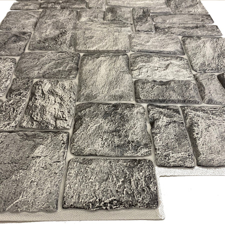 Pannelli 3D Rivestimento a parete in PVC effetto pietra GRIGIA NATURALE Realistici e isolanti. - Eternal Parquet