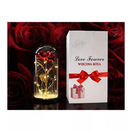 Idea Regalo ROSA ETERNA in Ampolla di vetro con led