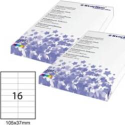 Etichetta adesiva - permanente - 105x37 mm - 16 etichette per foglio - bianco - Starline - conf. 100 fogli A4 Cancelleria e prodotti per ufficio/Archivio ufficio e accessori per scrivania/Etichette divisori per schedario e timbri/Etichette ed etichette adesive/Etichette per stampanti Eurocartuccia - Pavullo, Commerciovirtuoso.it