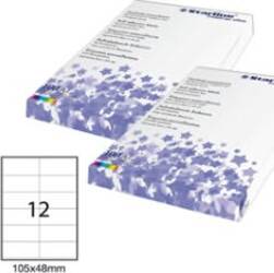Etichetta adesiva - permanente - 105x48 mm - 12 etichette per foglio - bianco - Starline - conf. 100 fogli A4 Cancelleria e prodotti per ufficio/Archivio ufficio e accessori per scrivania/Etichette divisori per schedario e timbri/Etichette ed etichette adesive/Etichette per stampanti Eurocartuccia - Pavullo, Commerciovirtuoso.it