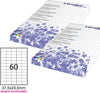 Etichetta adesiva - permanente - 37 5x23 5 mm - angoli tondi - 60 etichette per foglio - bianco - Starline - conf. 100 fogli A4 Cancelleria e prodotti per ufficio/Archivio ufficio e accessori per scrivania/Etichette divisori per schedario e timbri/Etichette ed etichette adesive/Etichette per stampanti Eurocartuccia - Pavullo, Commerciovirtuoso.it