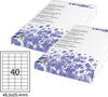 Etichetta adesiva - permanente - 48 5x25 4 mm - 40 etichette per foglio - bianco - Starline - conf. 100 fogli A4 Cancelleria e prodotti per ufficio/Archivio ufficio e accessori per scrivania/Etichette divisori per schedario e timbri/Etichette ed etichette adesive/Etichette per stampanti Eurocartuccia - Pavullo, Commerciovirtuoso.it