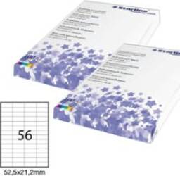 Etichetta adesiva - permanente - 52 5x21.2 mm - 56 etichette per foglio - bianco - Starline - conf. 100 fogli A4 Cancelleria e prodotti per ufficio/Archivio ufficio e accessori per scrivania/Etichette divisori per schedario e timbri/Etichette ed etichette adesive/Etichette per stampanti Eurocartuccia - Pavullo, Commerciovirtuoso.it