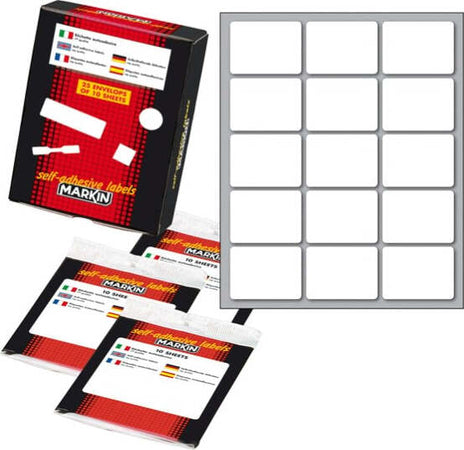 Etichetta adesiva - permanente - rettangolare - 37x27 mm - 15 etichette per foglio - 10 fogli per busta - bianco - Markin [multipack] 25 pezzi Cancelleria e prodotti per ufficio/Archivio ufficio e accessori per scrivania/Etichette divisori per schedario e timbri/Etichette ed etichette adesive/Etichette per prezzatrici Eurocartuccia - Pavullo, Commerciovirtuoso.it
