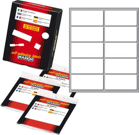 Etichetta adesiva - permanente - rettangolare - 58x27 mm - 10 etichette per foglio - 10 fogli per busta - bianco - Markin [multipack] 10 pezzi Cancelleria e prodotti per ufficio/Archivio ufficio e accessori per scrivania/Etichette divisori per schedario e timbri/Etichette ed etichette adesive/Etichette per prezzatrici Eurocartuccia - Pavullo, Commerciovirtuoso.it