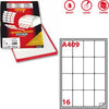 Etichetta adesiva A409 - permanente - 47 7x70 mm - 16 etichette per foglio - bainco - Markin - scatola 100 fogli A4 Cancelleria e prodotti per ufficio/Archivio ufficio e accessori per scrivania/Etichette divisori per schedario e timbri/Etichette ed etichette adesive/Etichette per stampanti Eurocartuccia - Pavullo, Commerciovirtuoso.it