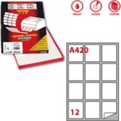 Etichetta adesiva A420 - permanente - 63 5x72 mm - 12 etichette per foglio - bianco - Markin - scatola 100 fogli A4 Cancelleria e prodotti per ufficio/Archivio ufficio e accessori per scrivania/Etichette divisori per schedario e timbri/Etichette ed etichette adesive/Etichette per stampanti Eurocartuccia - Pavullo, Commerciovirtuoso.it