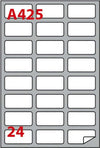 Etichetta adesiva A425 - permanente - 64x34 mm - 24 etichette per foglio - bianco - Markin - scatola 100 fogli A4 Cancelleria e prodotti per ufficio/Archivio ufficio e accessori per scrivania/Etichette divisori per schedario e timbri/Etichette ed etichette adesive/Etichette per stampanti Eurocartuccia - Pavullo, Commerciovirtuoso.it