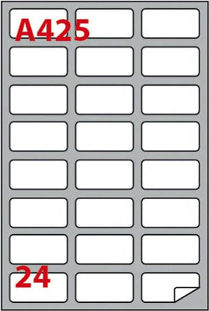 Etichetta adesiva A425 - permanente - 64x34 mm - 24 etichette per foglio - bianco - Markin - scatola 100 fogli A4 Cancelleria e prodotti per ufficio/Archivio ufficio e accessori per scrivania/Etichette divisori per schedario e timbri/Etichette ed etichette adesive/Etichette per stampanti Eurocartuccia - Pavullo, Commerciovirtuoso.it