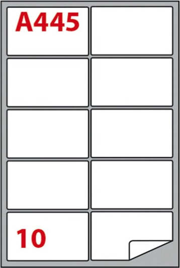 Etichetta adesiva A445 - permanente - 99 6x57 mm - 10 etichette per foglio - bianco - Markin - scatola 100 fogli A4 Cancelleria e prodotti per ufficio/Archivio ufficio e accessori per scrivania/Etichette divisori per schedario e timbri/Etichette ed etichette adesive/Etichette per stampanti Eurocartuccia - Pavullo, Commerciovirtuoso.it