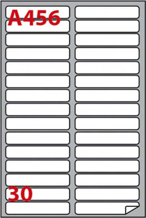 Etichetta adesiva A456 - permanente - 100x17 mm - 30 etichette per foglio - bianca - Markin - scatola 100 fogli A4 Cancelleria e prodotti per ufficio/Archivio ufficio e accessori per scrivania/Etichette divisori per schedario e timbri/Etichette ed etichette adesive/Etichette per stampanti Eurocartuccia - Pavullo, Commerciovirtuoso.it