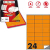 Etichetta adesiva C500 - permanente - 70x36 mm - 24 etichette per foglio - arancio fluo - Markin - scatola 100 fogli A4 Cancelleria e prodotti per ufficio/Archivio ufficio e accessori per scrivania/Etichette divisori per schedario e timbri/Etichette ed etichette adesive/Etichette per stampanti Eurocartuccia - Pavullo, Commerciovirtuoso.it