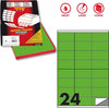 Etichetta adesiva C500 - permanente - 70x36 mm - 24 etichette per foglio - verde fluo - Markin - scatola 100 fogli A4 Cancelleria e prodotti per ufficio/Archivio ufficio e accessori per scrivania/Etichette divisori per schedario e timbri/Etichette ed etichette adesive/Etichette per stampanti Eurocartuccia - Pavullo, Commerciovirtuoso.it