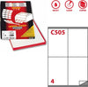 Etichetta adesiva C505 - permanente - 105x140 mm - 4 etichette per foglio - bianco - Markin - scatola 100 fogli A4 Cancelleria e prodotti per ufficio/Archivio ufficio e accessori per scrivania/Etichette divisori per schedario e timbri/Etichette ed etichette adesive/Etichette per stampanti Eurocartuccia - Pavullo, Commerciovirtuoso.it