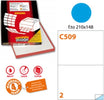 Etichetta adesiva C509 - permanente - 210x148 5 mm - 2 etichette per foglio - blu - Markin - scatola 100 fogli A4 Cancelleria e prodotti per ufficio/Archivio ufficio e accessori per scrivania/Etichette divisori per schedario e timbri/Etichette ed etichette adesive/Etichette per stampanti Eurocartuccia - Pavullo, Commerciovirtuoso.it