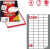 Etichetta adesiva C530 - permanente - 48x25 mm - 48 etichette per foglio - bianco - Markin - scatola 100 fogli A4 Cancelleria e prodotti per ufficio/Archivio ufficio e accessori per scrivania/Etichette divisori per schedario e timbri/Etichette ed etichette adesive/Etichette per stampanti Eurocartuccia - Pavullo, Commerciovirtuoso.it