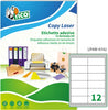 Etichetta adesiva Copy Laser LP4W - permanente - 97x42 3 mm - 12 etichette per foglio - bianco - Tico - conf. 100 fogli A4 Cancelleria e prodotti per ufficio/Archivio ufficio e accessori per scrivania/Etichette divisori per schedario e timbri/Etichette ed etichette adesive/Etichette per stampanti Eurocartuccia - Pavullo, Commerciovirtuoso.it