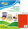 Etichetta adesiva LP4F - permanente - 200x142 mm - 2 etichette per foglio - rosso fluo - Tico - conf. 70 fogli A4 Cancelleria e prodotti per ufficio/Archivio ufficio e accessori per scrivania/Etichette divisori per schedario e timbri/Etichette ed etichette adesive/Etichette per stampanti Eurocartuccia - Pavullo, Commerciovirtuoso.it