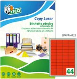 Etichetta adesiva LP4F - permanente - 47 5x25 5 mm - 44 etichette per foglio - rosso fluo - Tico - conf. 70 fogli A4 Cancelleria e prodotti per ufficio/Archivio ufficio e accessori per scrivania/Etichette divisori per schedario e timbri/Etichette ed etichette adesive/Etichette per stampanti Eurocartuccia - Pavullo, Commerciovirtuoso.it