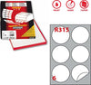 Etichetta adesiva R315 - permanente - tonda D 85 mm - 6 etichette per foglio - bianco - Markin - scatola 100 fogli A4 Cancelleria e prodotti per ufficio/Archivio ufficio e accessori per scrivania/Etichette divisori per schedario e timbri/Etichette ed etichette adesive/Etichette per stampanti Eurocartuccia - Pavullo, Commerciovirtuoso.it
