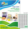 Etichetta adesiva SL4 - ovale - permanente - 36x27 mm - 50 etichette per foglio - satinata argento - Tico - conf. 100 fogli A4 Cancelleria e prodotti per ufficio/Archivio ufficio e accessori per scrivania/Etichette divisori per schedario e timbri/Etichette ed etichette adesive/Etichette per stampanti Eurocartuccia - Pavullo, Commerciovirtuoso.it