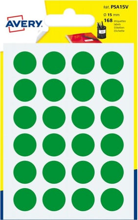 Etichetta adesiva tonda PSA - permanente - D 15 mm - verde - Avery - blister 168 etichette Cancelleria e prodotti per ufficio/Archivio ufficio e accessori per scrivania/Etichette divisori per schedario e timbri/Etichette ed etichette adesive/Etichette per stampanti Eurocartuccia - Pavullo, Commerciovirtuoso.it
