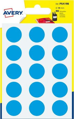 Etichetta adesiva tonda PSA - permanente - D 19 mm - blu - Avery - blister 90 etichette Cancelleria e prodotti per ufficio/Archivio ufficio e accessori per scrivania/Etichette divisori per schedario e timbri/Etichette ed etichette adesive/Etichette per stampanti Eurocartuccia - Pavullo, Commerciovirtuoso.it