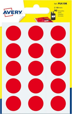 Etichetta adesiva tonda PSA - permanente - D 19 mm - rosso - Avery - blister 90 etichette Cancelleria e prodotti per ufficio/Archivio ufficio e accessori per scrivania/Etichette divisori per schedario e timbri/Etichette ed etichette adesive/Etichette per stampanti Eurocartuccia - Pavullo, Commerciovirtuoso.it