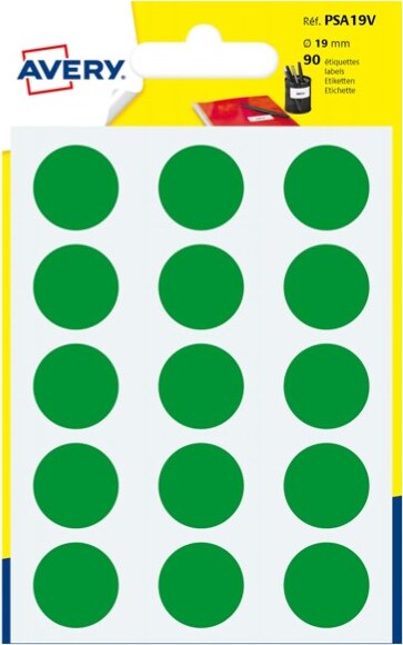 Etichetta adesiva tonda PSA - permanente - D 19 mm - verde - Avery - blister 90 etichette Cancelleria e prodotti per ufficio/Archivio ufficio e accessori per scrivania/Etichette divisori per schedario e timbri/Etichette ed etichette adesive/Etichette per stampanti Eurocartuccia - Pavullo, Commerciovirtuoso.it