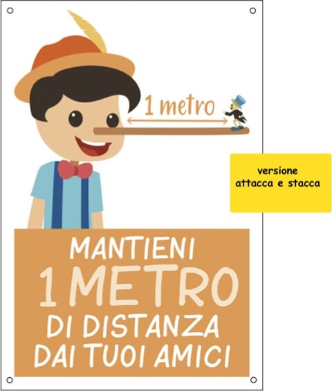 Etichetta autoadesiva - 20x30 cm - ''MANTIENI 1 METRO DI DISTANZA'' - per bambini - Cartelli Segnalatori Fai da te/Sicurezza e protezione/Attrezzature per sicurezza sul lavoro/Segnaletica antinfortunistica Eurocartuccia - Pavullo, Commerciovirtuoso.it