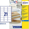 Etichetta in poliestere J8560 - adatta a stampanti inkjet - permamente - 63 5 x 38 1 mm - 21 etichetta per foglio - trasparente - Avery - conf. 25 fogli A4 Cancelleria e prodotti per ufficio/Archivio ufficio e accessori per scrivania/Etichette divisori per schedario e timbri/Etichette ed etichette adesive/Etichette per stampanti Eurocartuccia - Pavullo, Commerciovirtuoso.it