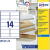 Etichetta in poliestere J8563 - adatta a stampanti inkjet - 99 1 x 38 1 mm - 14 etichette per foglio - trasparente - Avery - conf. 25 fogli A4 Cancelleria e prodotti per ufficio/Archivio ufficio e accessori per scrivania/Etichette divisori per schedario e timbri/Etichette ed etichette adesive/Etichette per stampanti Eurocartuccia - Pavullo, Commerciovirtuoso.it