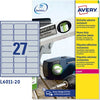 Etichetta in poliestere L6011 - adatta a stampanti laser - permanente - 63 5x29 6 mm - 27 etichette per foglio - argento - Avery - conf. 20 fogli A4 Cancelleria e prodotti per ufficio/Archivio ufficio e accessori per scrivania/Etichette divisori per schedario e timbri/Etichette ed etichette adesive/Etichette per stampanti Eurocartuccia - Pavullo, Commerciovirtuoso.it