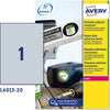 Etichetta in poliestere L6013 - adatta a stampanti laser - permanente - 210x297 mm - 1 etichetta per foglio - argento - Avery - conf. 20 fogli A4 Cancelleria e prodotti per ufficio/Archivio ufficio e accessori per scrivania/Etichette divisori per schedario e timbri/Etichette ed etichette adesive/Etichette per stampanti Eurocartuccia - Pavullo, Commerciovirtuoso.it