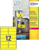 Etichetta in poliestere L6107 - adatta a stampanti laser - permanente - 99 1x42 3 mm - 12 etichette per foglio - giallo fluo - Avery - conf. 20 fogli A4 Cancelleria e prodotti per ufficio/Archivio ufficio e accessori per scrivania/Etichette divisori per schedario e timbri/Etichette ed etichette adesive/Etichette per stampanti Eurocartuccia - Pavullo, Commerciovirtuoso.it