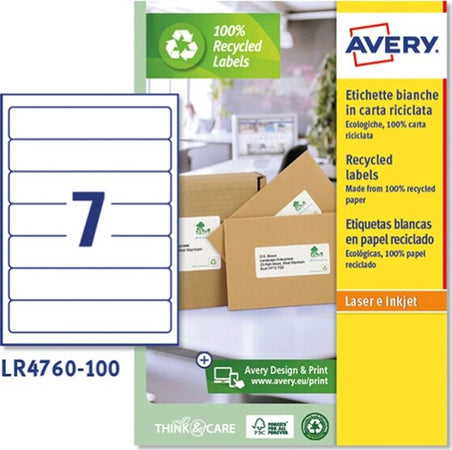 Etichette per raccoglitori carta riciclata - 38 x 192 mm - 7 et- fg - bianca - laser - Avery - conf. 100 fogli Cancelleria e prodotti per ufficio/Archivio ufficio e accessori per scrivania/Etichette divisori per schedario e timbri/Etichette ed etichette adesive/Etichette per stampanti Eurocartuccia - Pavullo, Commerciovirtuoso.it