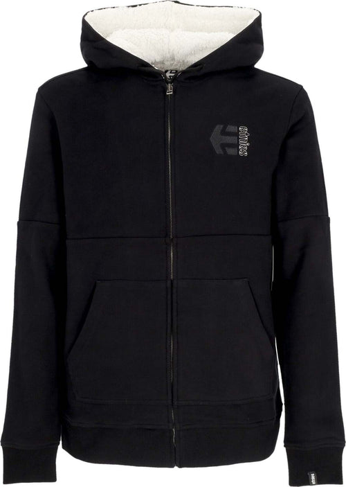 ETNIES-Felpa-Cappuccio-Zip-Uomo-Shifty-Sherpa-Hoodie-Black-da-uomo