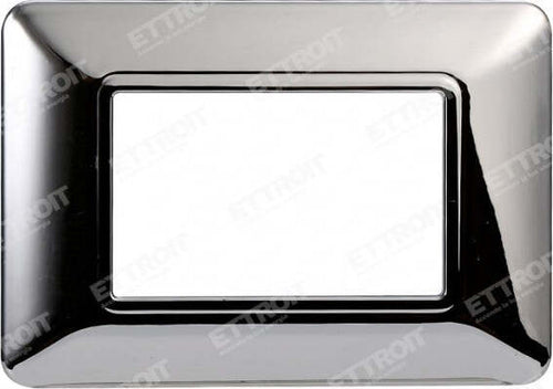 ETTROIT PLACCA PLASTICA 3P CROMATO LUCIDO compatibile matix bticino| MT83313 Fai da te/Materiale elettrico/Placche/Placche per prese Zencoccostore - Formia, Commerciovirtuoso.it