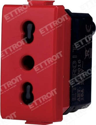 ETTROIT PRESA BIPASSO ROSSO 2+T 16A compatibile matix bticino| MT2016 Fai da te/Materiale elettrico/Prese elettriche ed accessori/Prese a muro Zencoccostore - Formia, Commerciovirtuoso.it