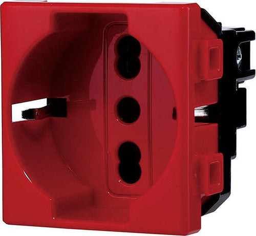 ETTROIT-Presa-Schuko-2P+T-16A-Colore-Rosso-Compatibile-Con-Bticino-Matix