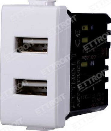 ETTROIT PRESA USB 2POSTI 2.1AMH compatibile matix bticino| MT2402 Fai da te/Materiale elettrico/Prese elettriche ed accessori/Prese a muro Zencoccostore - Formia, Commerciovirtuoso.it