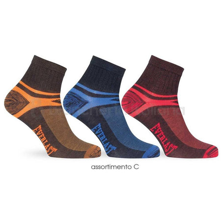 Everlast Set 3 Paia Calzini Corti Uomo in Cotone Elastico EV298 S10 - Passarelli Biancheria