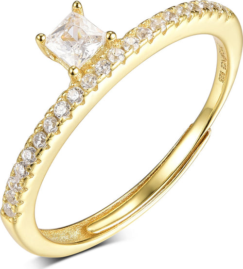 Evideence-Anello-Donna-argento-925-gold-zirconi-bianchi-misura-regolabile