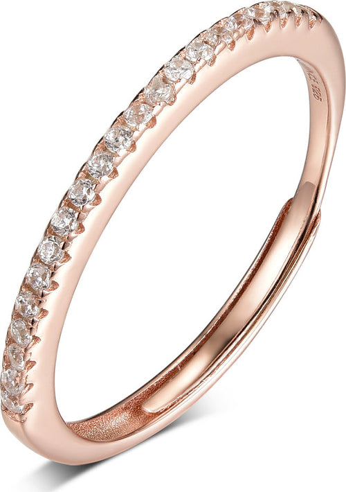 Evideence-Anello-Donna-argento-925-rose-gold-zirconi-bianchi-misura-regolabile
