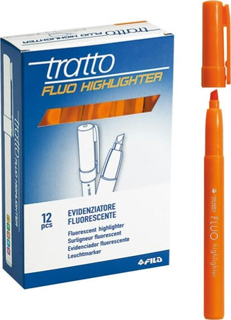 Evidenziatore fluo Highlighter - punta a scalpello - arancio - Tratto - conf. 12 pezzi Cancelleria e prodotti per ufficio/Penne matite scrittura e correzione/Marcatori ed evidenziatori/Marcatori cancellabili a secco e liquidi Eurocartuccia - Pavullo, Commerciovirtuoso.it