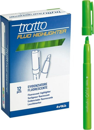 Evidenziatore fluo Highlighter - punta a scalpello - verde - Tratto - conf. 12 pezzi Cancelleria e prodotti per ufficio/Penne matite scrittura e correzione/Marcatori ed evidenziatori/Marcatori cancellabili a secco e liquidi Eurocartuccia - Pavullo, Commerciovirtuoso.it