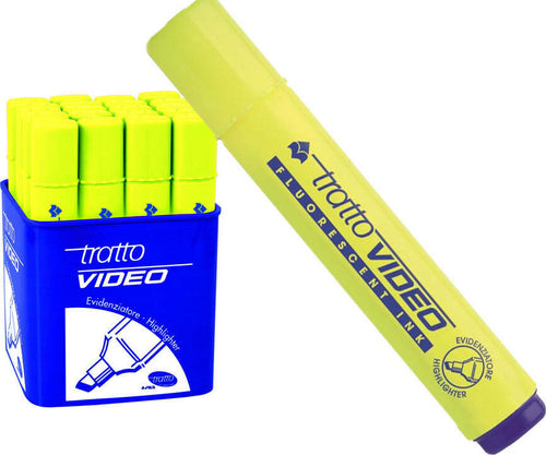 Evidenziatore-Tratto-video-giallo-20-pezzi-Fila