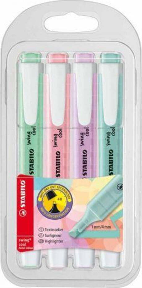Evidenziatori-Stabilo-Swing-Cool-Pastel-4-pezzi